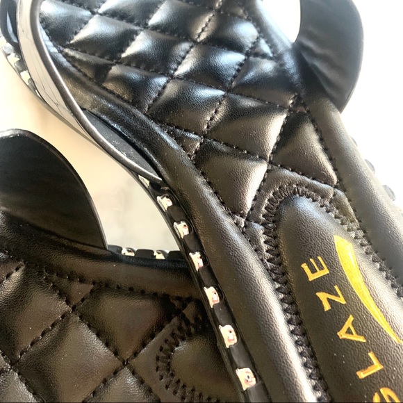 Black Crocodile Summer Studded Slides - Picture 3 of 5